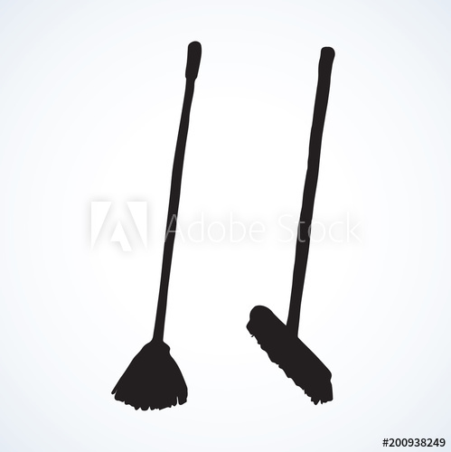 499x500 Broom Vector Drawing