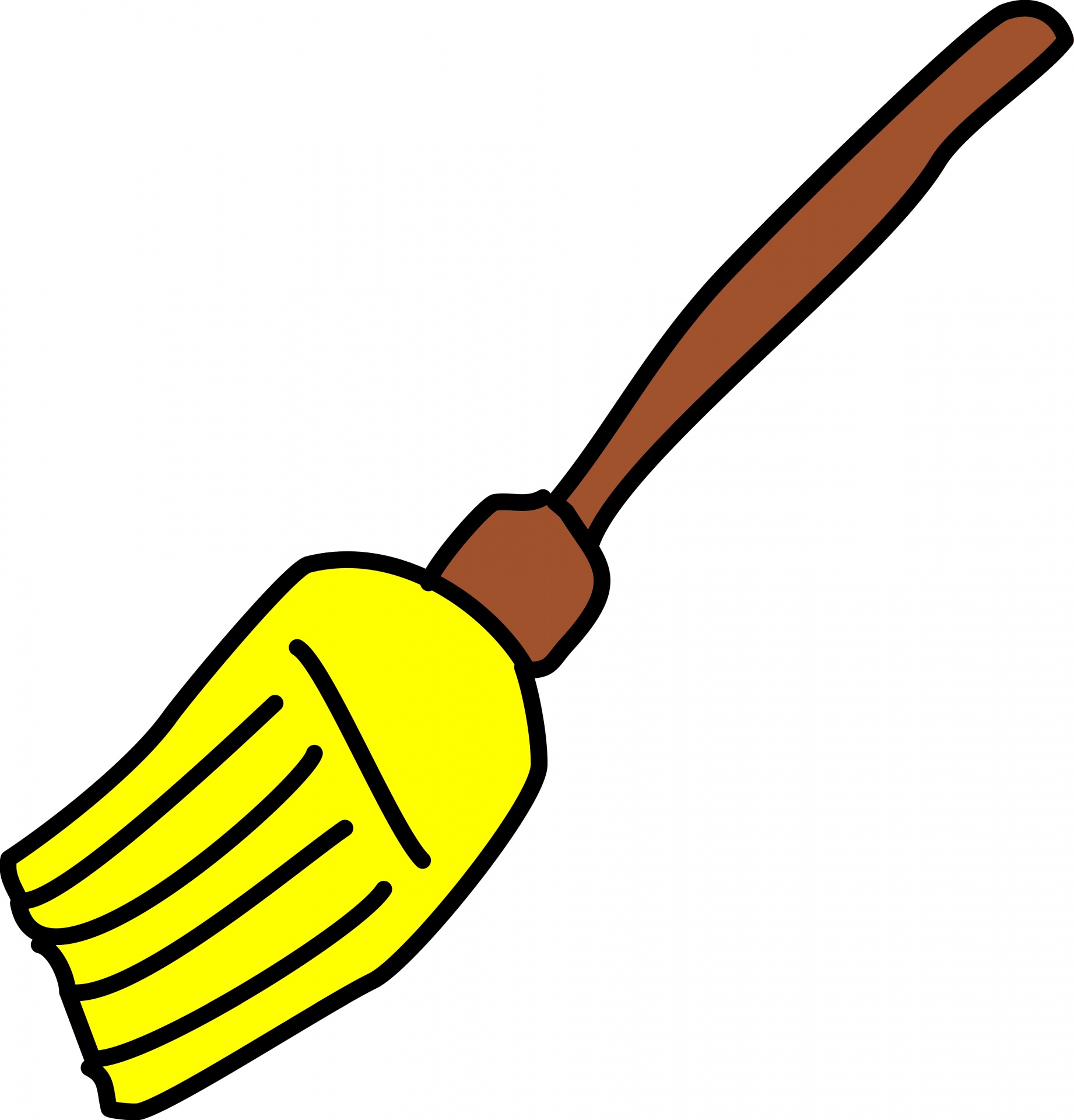 1842x1920 Drawing, Broom, Yellow, Brown, Handle