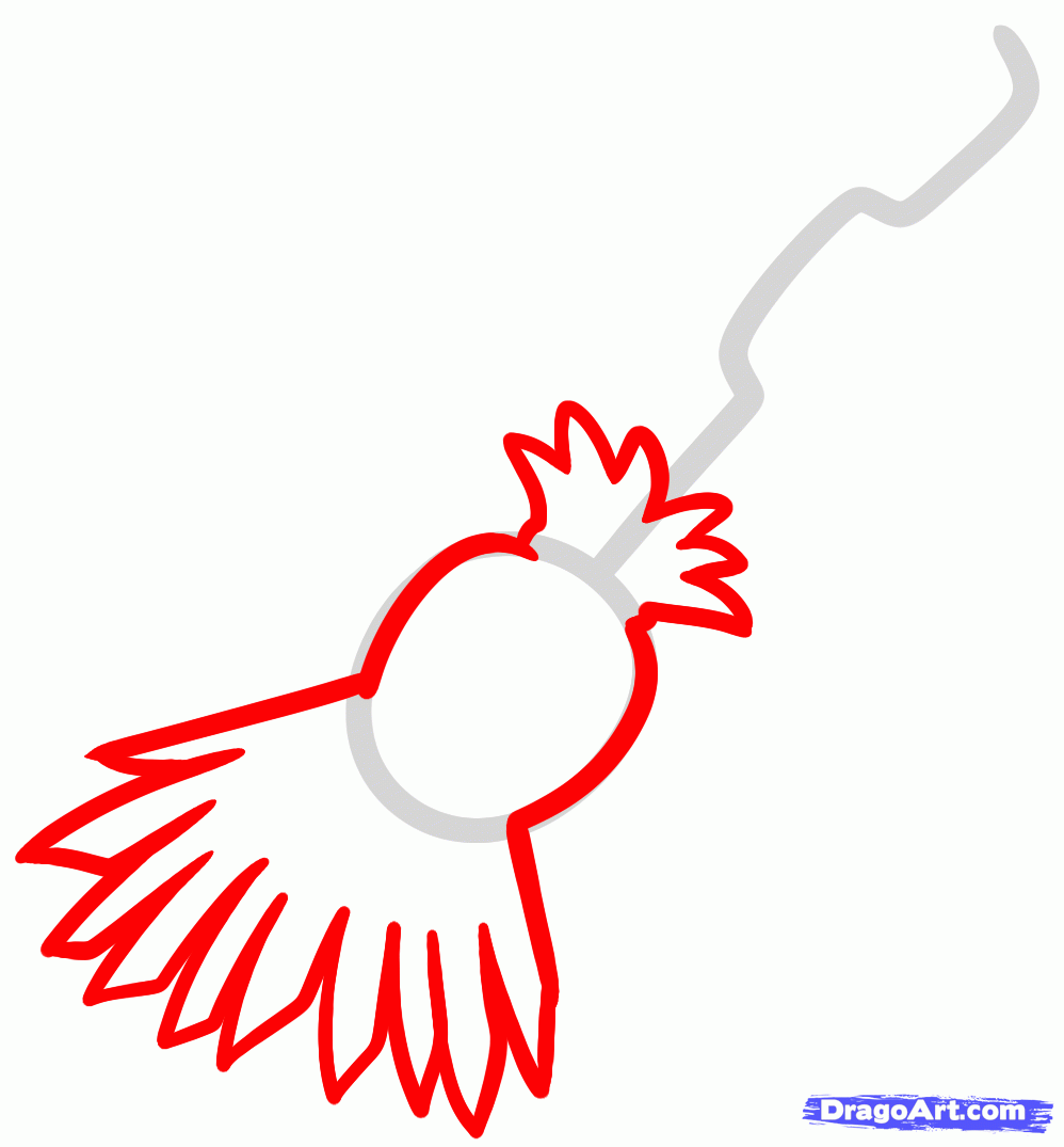998x1075 How To Draw A Witch Broom, Step