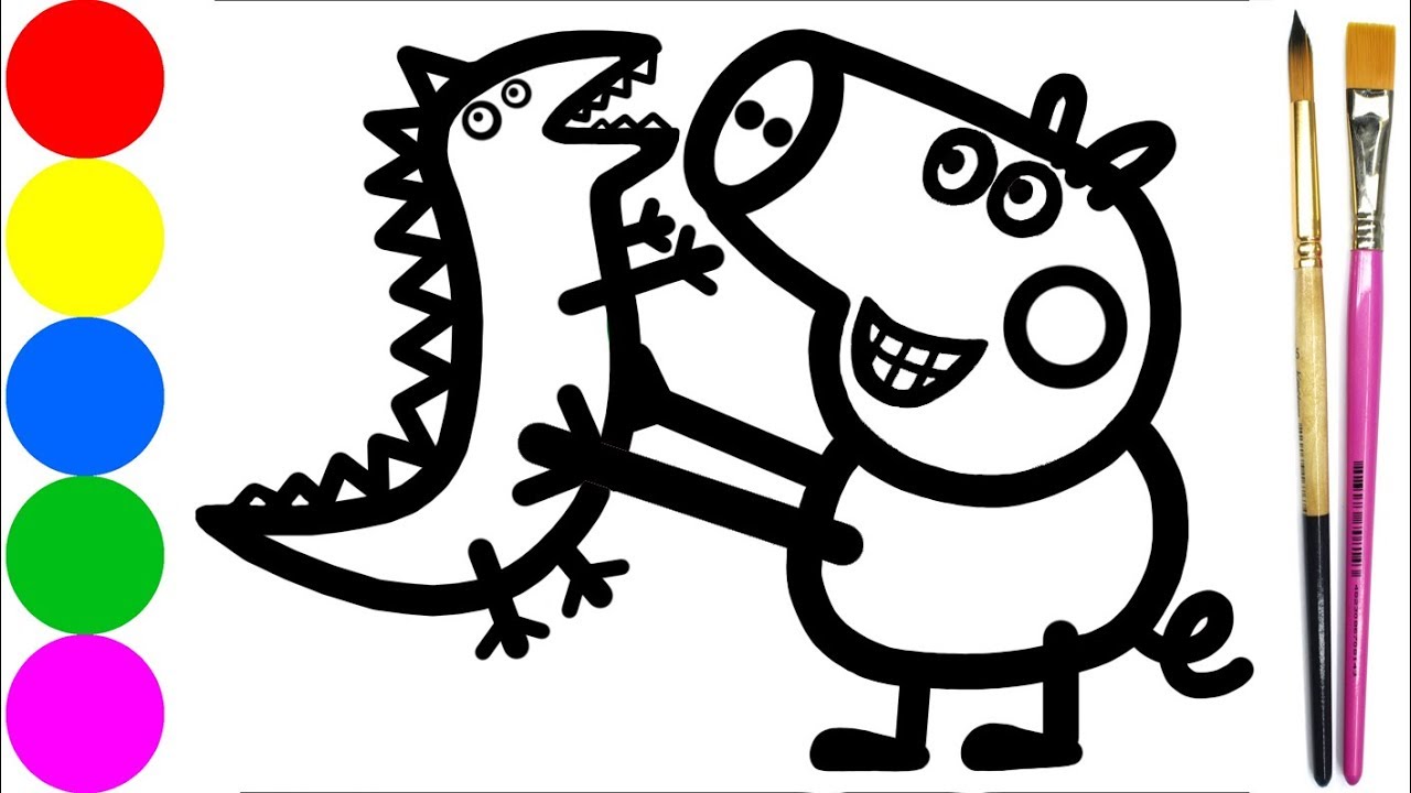 1280x720 Draw Glitter George And Mr Dinosaur! Coloring And Drawing Little
