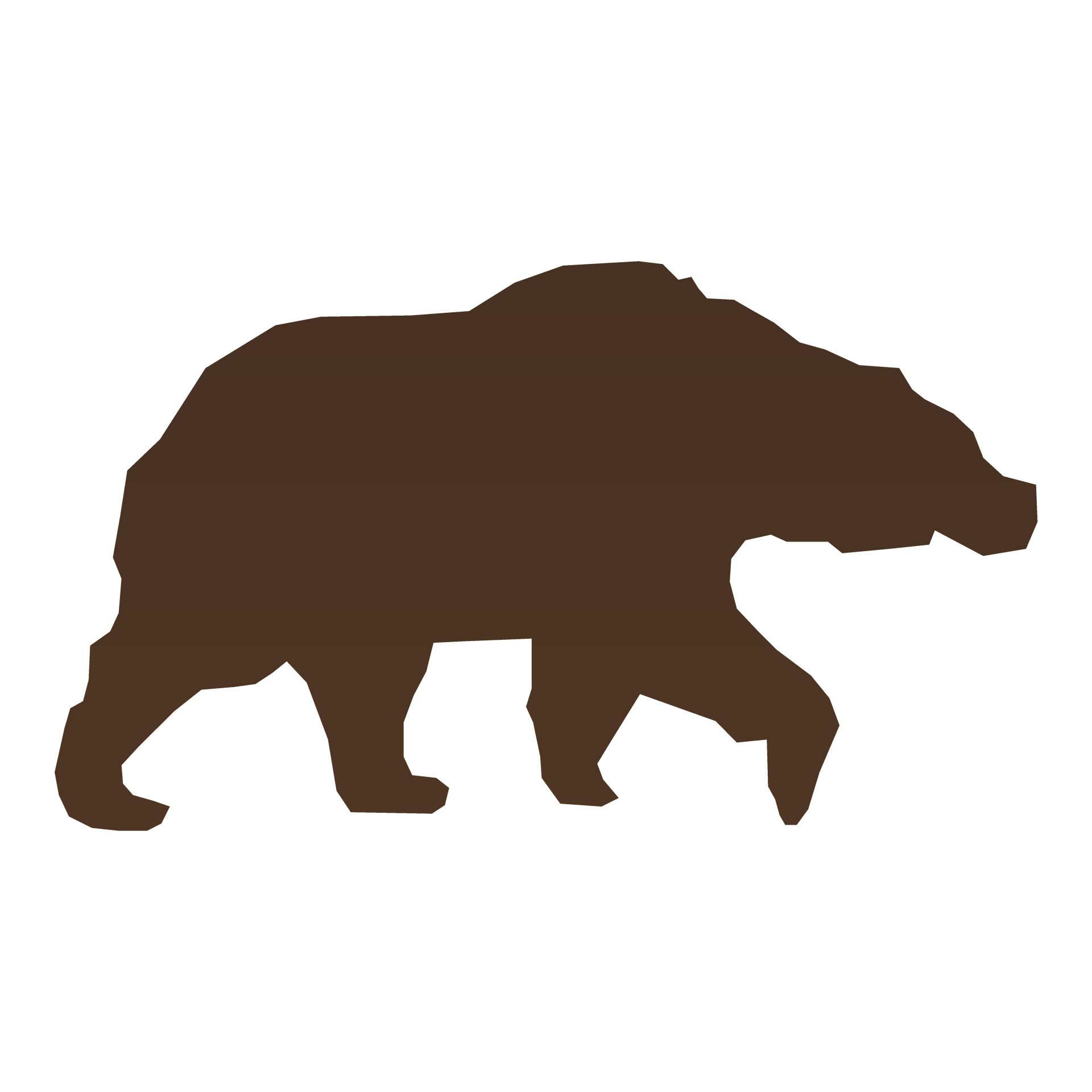 1920x1920 Brown, Bear, Silhouette, Drawing, White