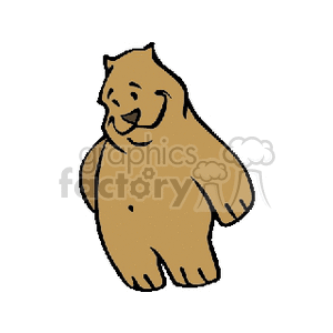 300x300 Cartoon Brown Bear Smiling Clipart Royalty Free Clipart