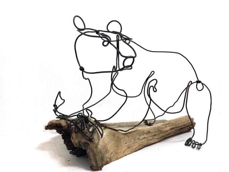 794x596 Brown Bear Wire Sculpture Bear Art Bear Wire Sculpture Etsy