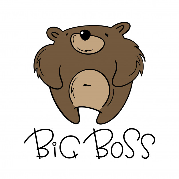 626x626 Vector Illustration Of A Brown Bear Big Boss Vector Premium