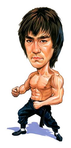 Bruce Lee Cartoon Drawing