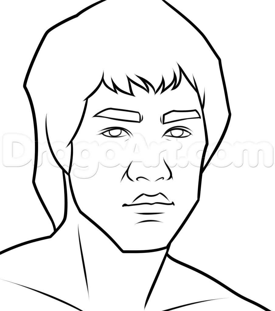 904x1023 Drawing Bruce Lee, Step
