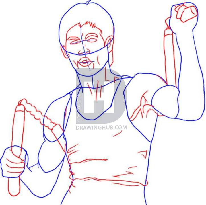 724x720 How To Draw Bruce Lee, Step