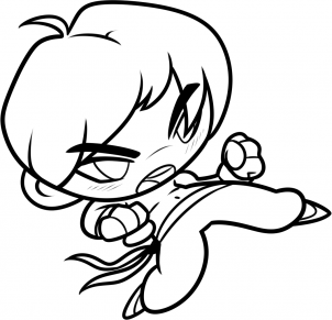 302x291 How To Draw Chibi Bruce Lee