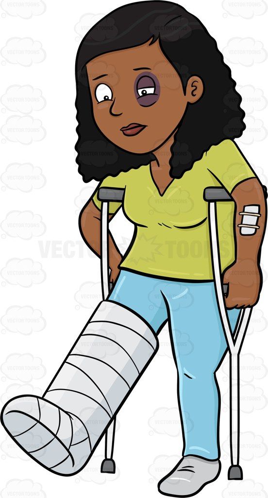 552x1024 a black woman walks using crutches after getting involved