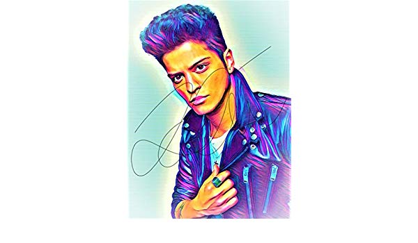 600x350 Bruno Mars Abstract Drawing Print Poster Hand Drawn Pop Art