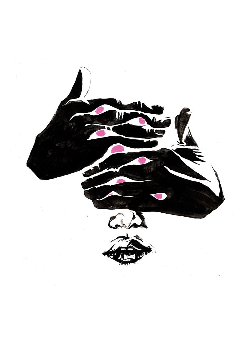 794x1097 Open Your Eyes Dark Art Illustration Brush Pen Ink Etsy