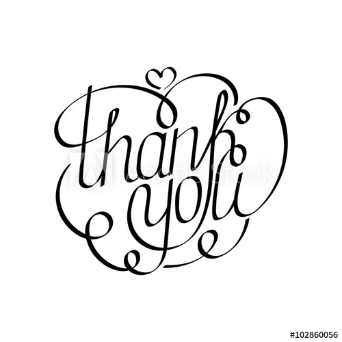 500x500 Thank You Hand Lettering Hand Drawing Calligraphy, Vector