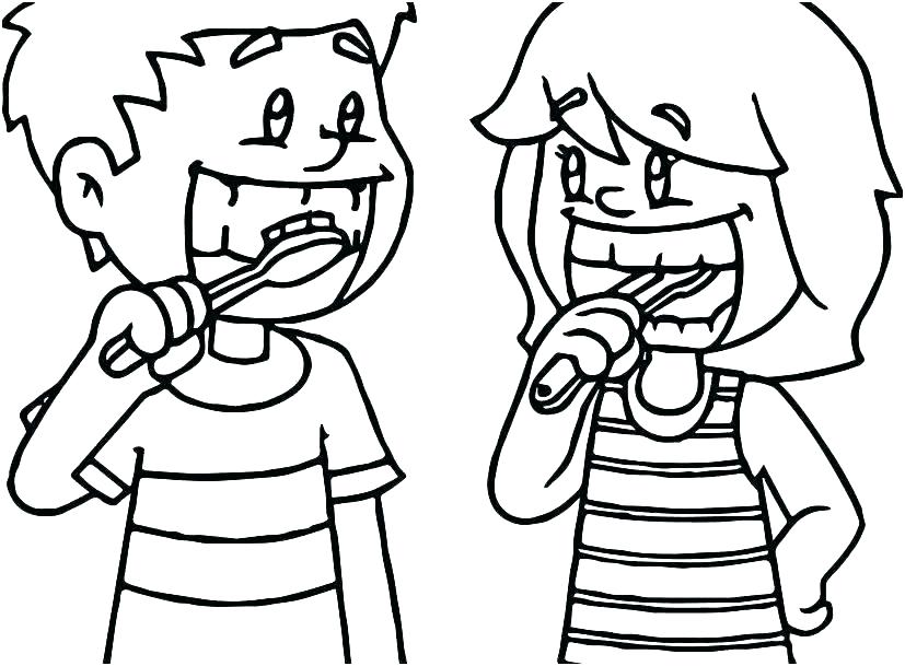 827x609 Brushing Teeth Coloring