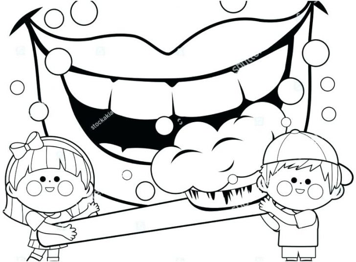 728x536 Brushing Teeth Colouring Pages Tooth Coloring For Preschoolers