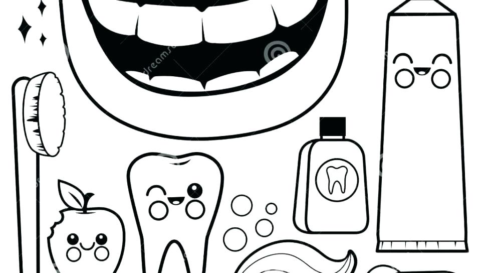 960x544 Teeth Coloring Pages Dental Printable Brush Your Brushing C