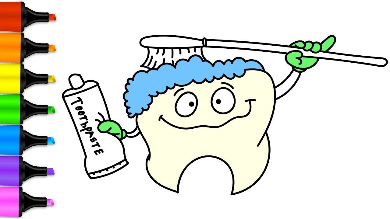 1280x720 how to draw brushing teeth baby brushing his teeth coloring