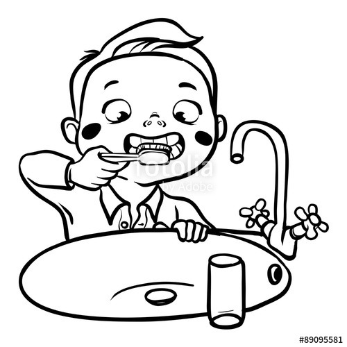 500x500 Brushing Teeth Drawing At Getdrawings Free For Personal Use