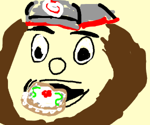 300x250 brutus buckeye eating cake