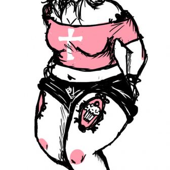 336x336 Girl Drawing Step