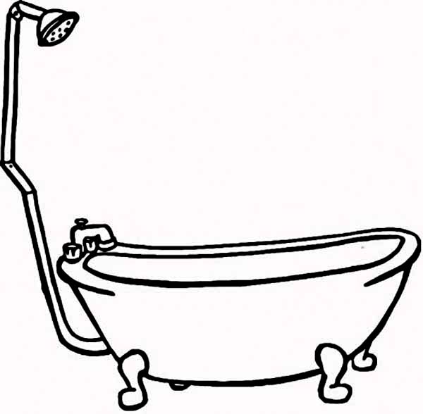 600x588 Bath Line Drawing Clipart Best X Bathtub