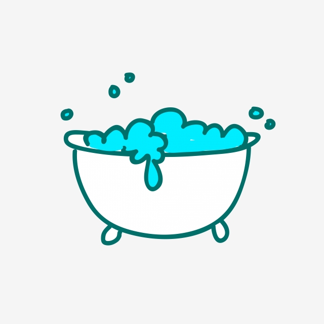 640x640 Bathtub Bubble Bath Illustration Cute Stick Figure, Line Drawing