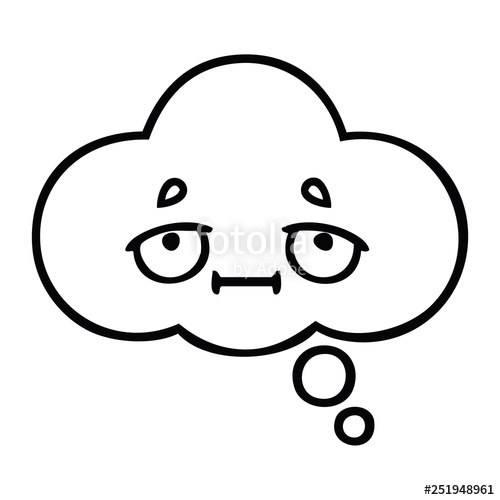 500x500 Line Drawing Cartoon Thought Bubble Stock Image And Royalty Free