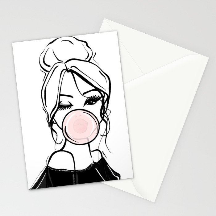 700x700 Bubble Gum Wink Stationery Cards