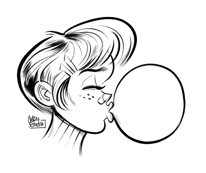 715x600 Bubblegum Girl Illustration