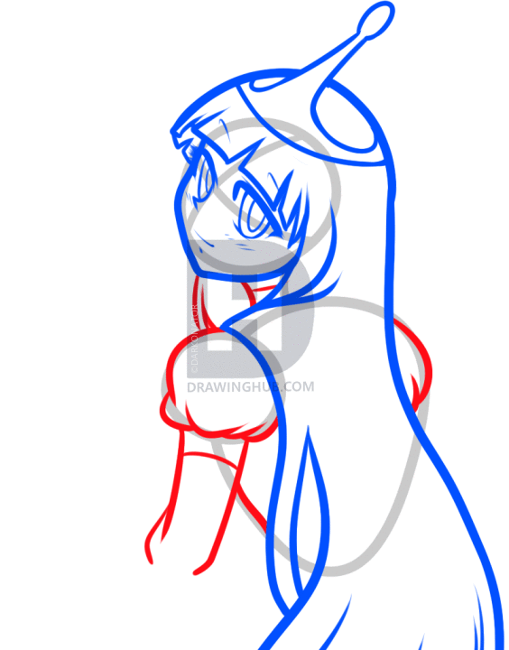 564x720 How To Draw Anime Princess Bubblegum, Step