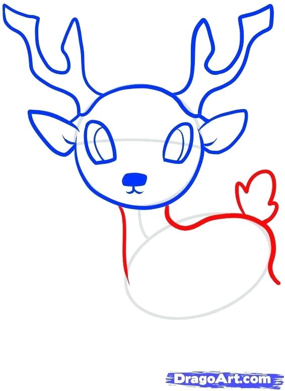 566x778 Dear Drawing Deer Head Drawing Step