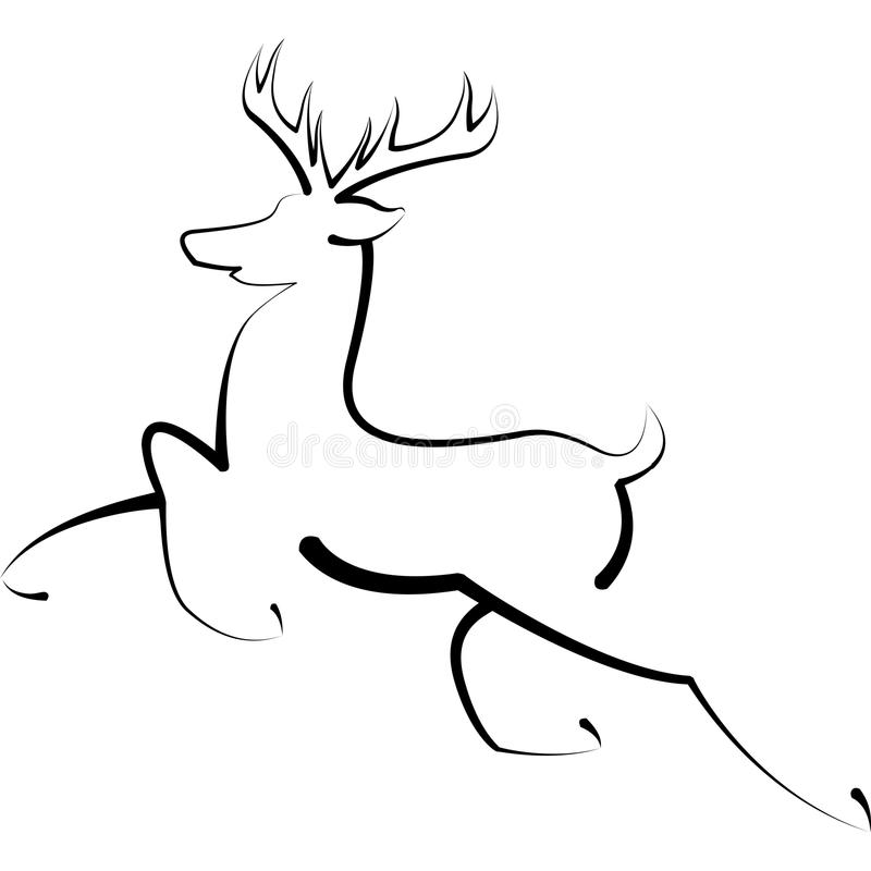 800x800 Reindeer Buck Minimal Logo Drawing Stock Vector Illustration