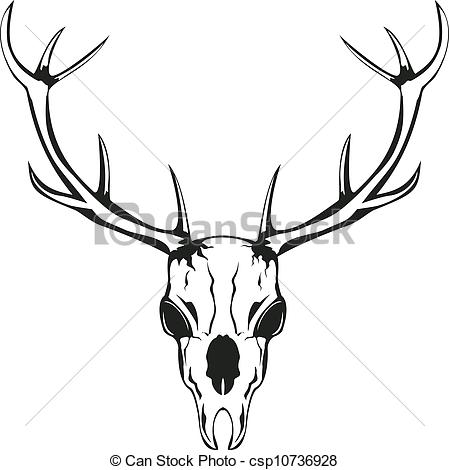 449x470 Deer Skull Drawing
