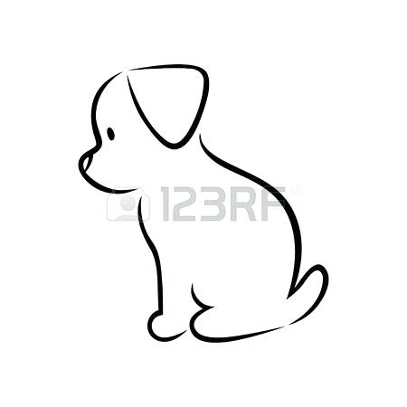 450x450 Puppy Line Drawing Cute Puppy Line Drawings