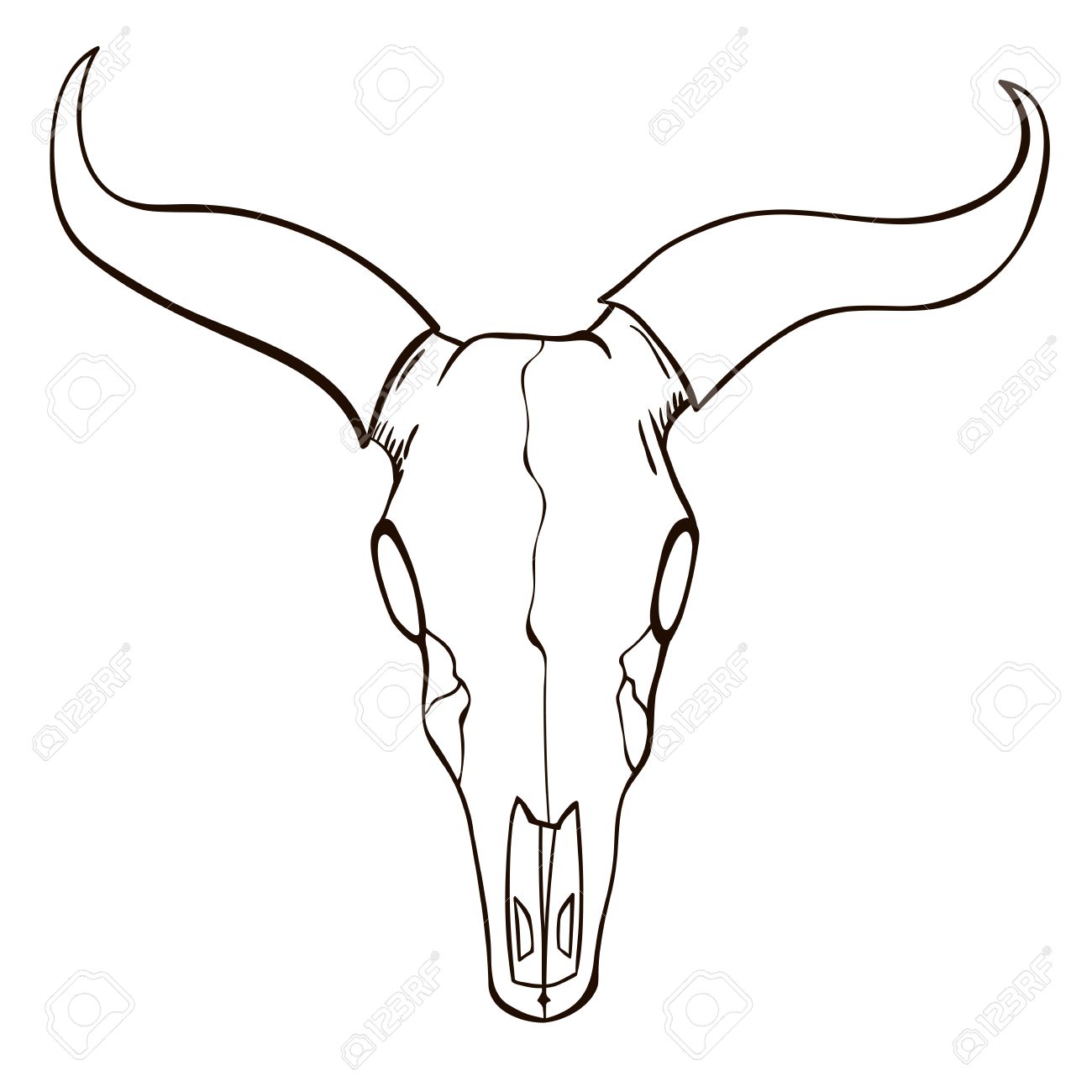 1300x1300 Bull Drawing Cow For Free Download