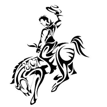 375x375 Tribal Bucking Horse Tattoo Design I Am Horse Tattoo Design