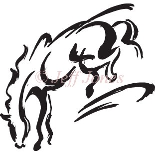 311x311 Bucking Bronco Horse Illustration Vector Art Image