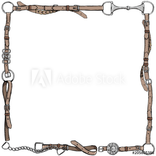 500x500 Equestrian Belt Frame English Fox Hunting Style England