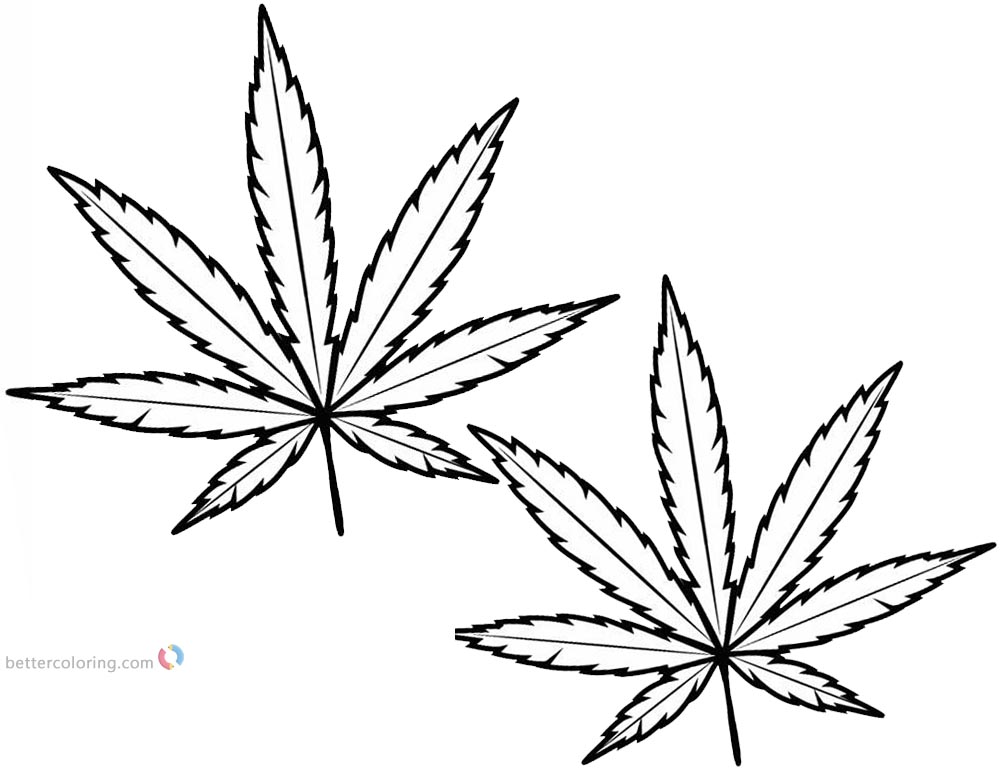1000x780 Weed Leaf Coloring Pages Marijuana Leaf