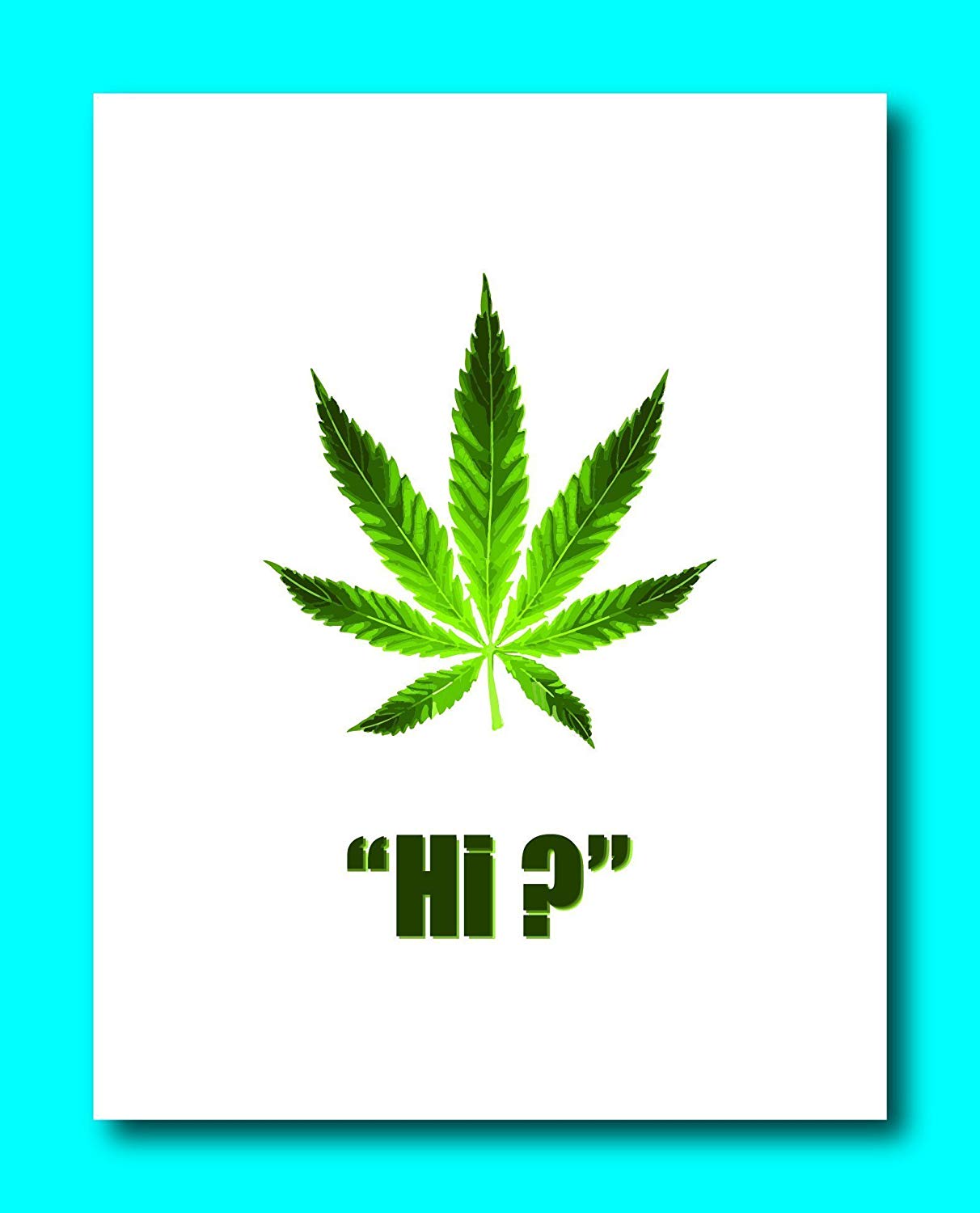 1212x1500 Marijuna Cannabis Leaf Whismical Blank Note Card Set