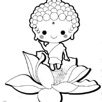 336x336 Buddha Drawing Face Step