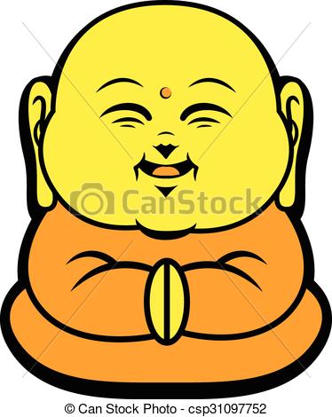 374x470 Cartoon Character Happy Buddhist Smile Hand Drawn Cartoon