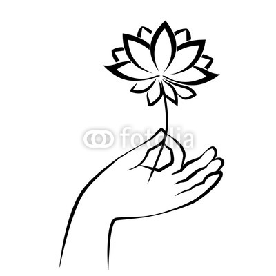 400x400 Hand Of Buddha Holding Lotus Sketch Drawing Buy Photos Ap