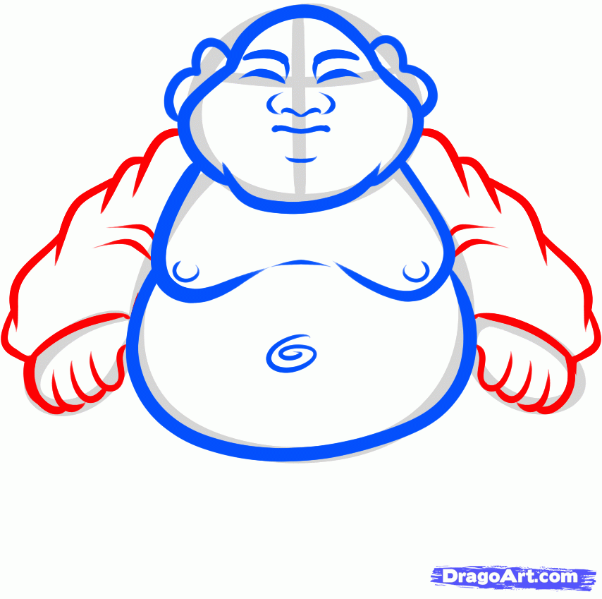 854x849 How To Draw A Buddha Statue, Buddha Statue, Step