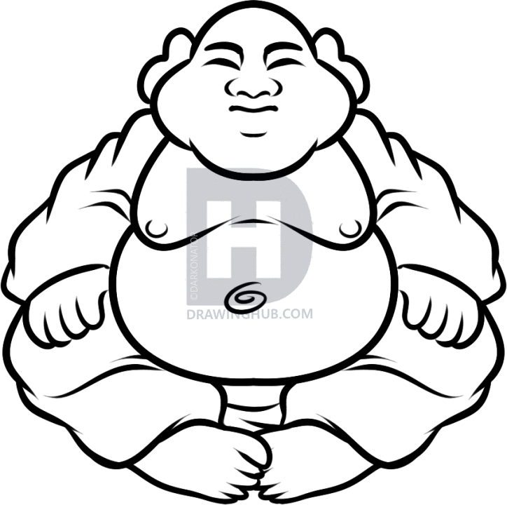 724x720 How To Draw A Buddha Statue, Buddha Statue, Step