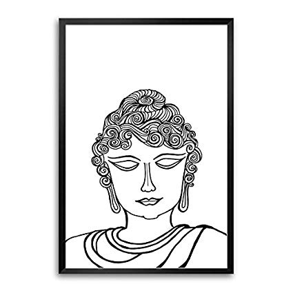 425x425 Bluegape Shilpa Shanker Narain Lord Buddha Sketch Framed Poster