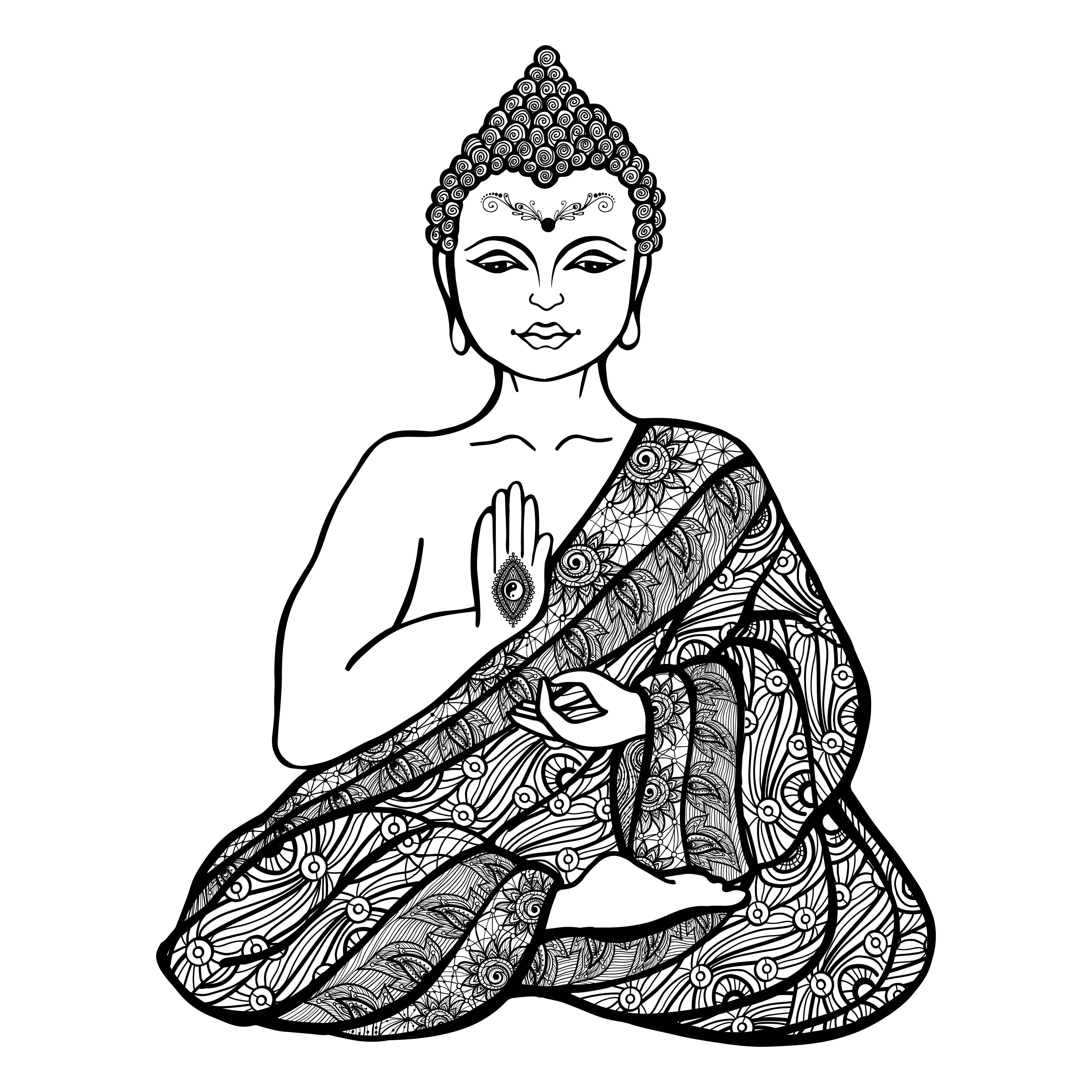 4500x4500 Decorative Buddha Sketch