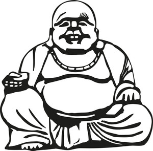 300x295 Happy Buddha Royalty Free Vectors