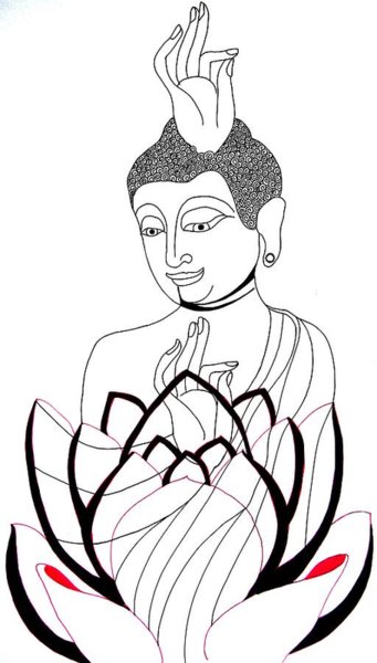 341x600 Buddha Drawings