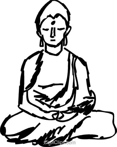 382x480 Buddha Statue Royalty Free Vector Clip Art Illustration