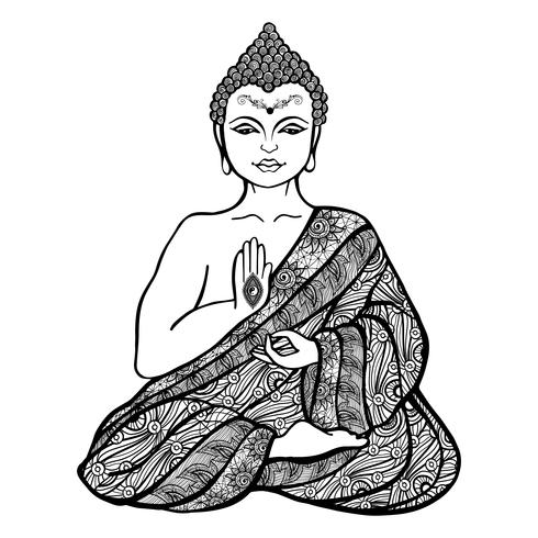 490x490 Decorative Buddha Sketch